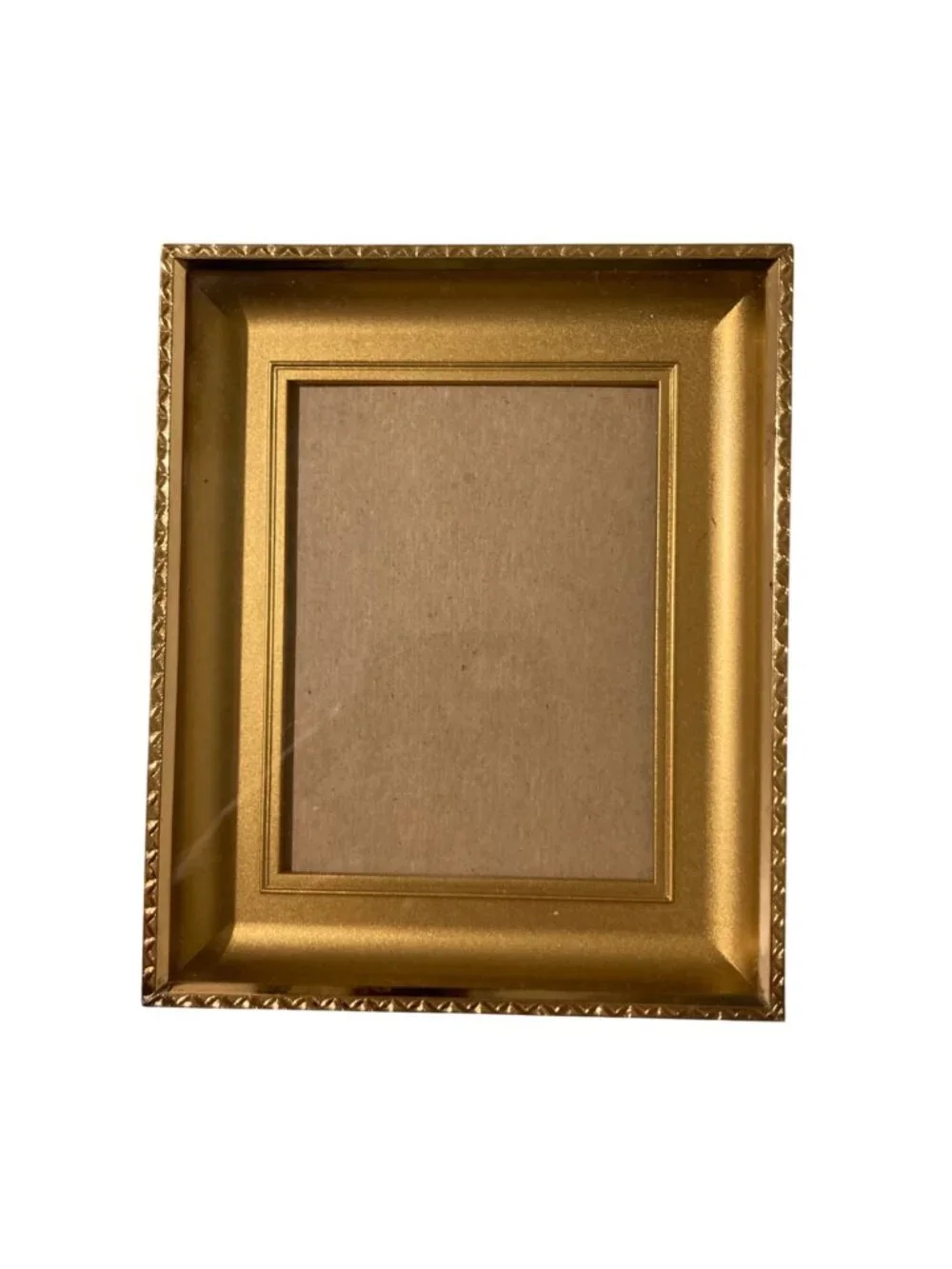 Gold-Toned Small Miniature Picture Frame With Decorative Edges